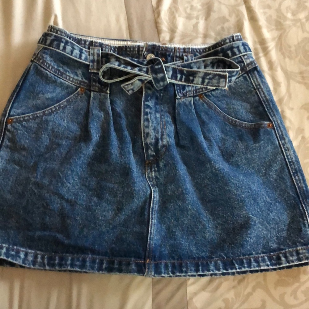 Abercrombie High Waisted Paper Bag Jean Skirt